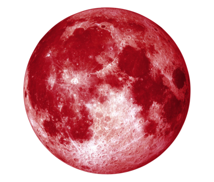 Full Red Moon "Elements of this image furnished by NASA ", blood moon, png isolated background, transparent backdrop