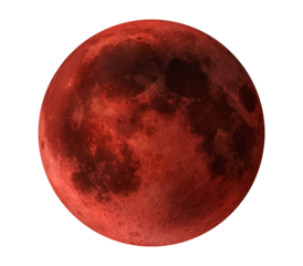Full Red Moon "Elements of this image furnished by NASA ", blood moon, png isolated background, transparent backdrop