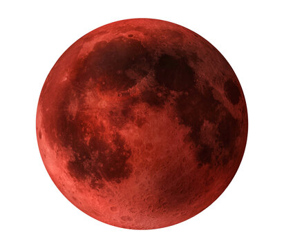 Full Red Moon "Elements of this image furnished by NASA ", blood moon, png isolated background, transparent backdrop