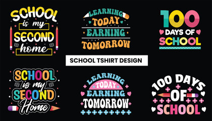 100 days of school t-shirt design, School t-shirt design, Back to School T-shirt design bundle sale