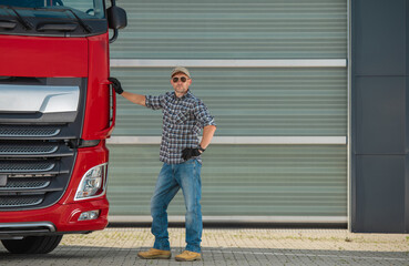 Professional Euro Trucker and His Brand New Semi Tractor Truck