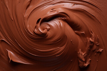 Chocolate cream texture abstract background. Generative AI