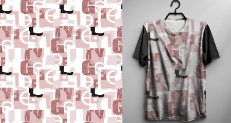 T-shirt dressing seamles pattern fabric - 624719026