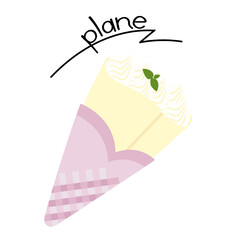 プレーン味のクレープのベクターイラスト
