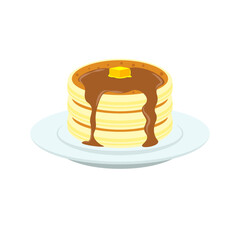 パンケーキのフラットベクターイラスト