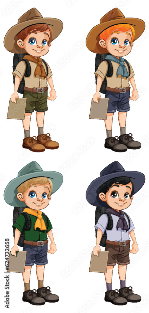 Poster Scout Boy Cartoon Character