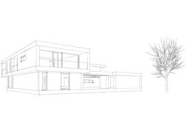 sketch of house