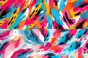 Abstract seamless pattern with brush strokes