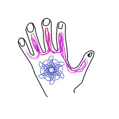 Fototapeta premium This is an image of a vector illustration depicting a hand with superpower against a white background