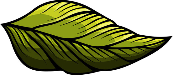 Fototapeta na wymiar Tree leaf cartoon funny illustration