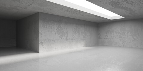 Abstract interior design concrete room. Architectural background - obrazy, fototapety, plakaty
