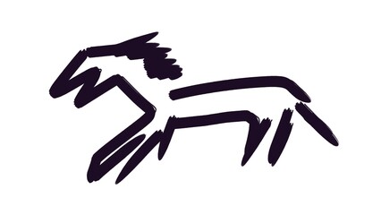 sketch illustration of a horse galloping. suitable for animal icon theme
