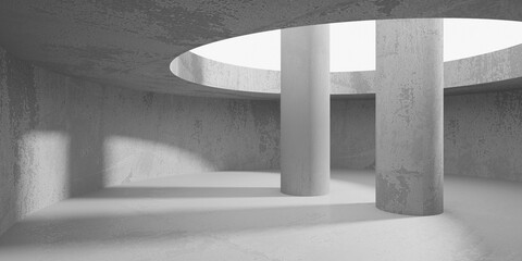 Abstract interior design concrete room. Architectural background