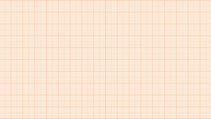 Orange graph paper sheet background, vector illustration.