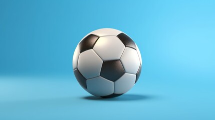 Naklejka premium soccer ball on blue background