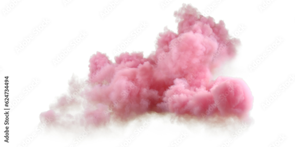 Poster sundown clouds explode shapes on transparent backgrounds 3d rendering png