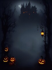 horror illustration  scary background horror background ,ghost forest for  halloween and atr illustration generative ai