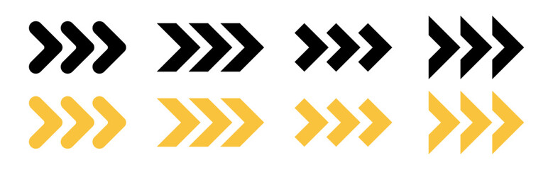 arrow direction icon set black and yellow