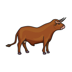 Cow of animal vector icon.Color vector icon isolated on white background cow of animal.