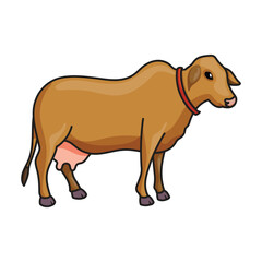 Cow of animal vector icon.Color vector icon isolated on white background cow of animal.