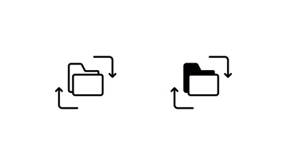 Data Sync icon design with white background stock illustration