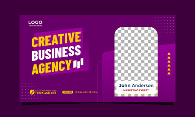 Creative business agency banner template design