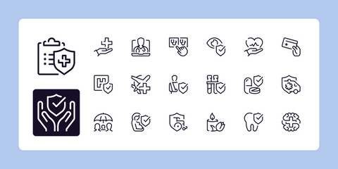 Health insurance icon set