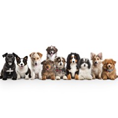 Fototapeta na wymiar Collection set of the most popular animal pets dogs. AI generative.
