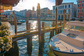 Sunrise view of beautiful Venice. Architecture and landmarks of Venice. Venice panorama, Italy