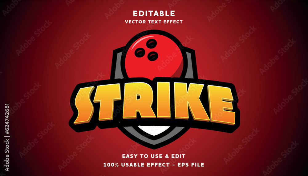 Poster strike editable text effect with modern and simple style