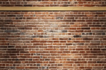 Mock up of a blank wood frame against a brick wall. Generative AI