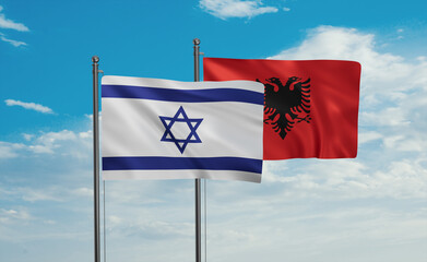 Israel and Albania national flag