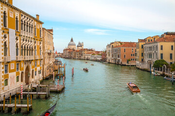 Sunrise view of beautiful Venice. Architecture and landmarks of Venice. Venice panorama, Italy