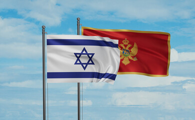 Montenegro and Israel flag