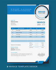 Creative and modern business invoice design with price receipt, payment agreement, invoice bill, accounting and bill receipt template layout in vector