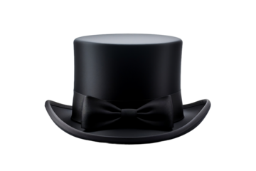 black top hat and black hat