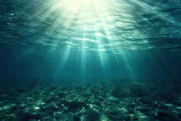 Foto op Aluminium underwater scene with rays of light © andy_boehler