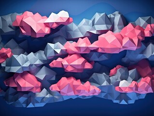 abstract background with origami clouds, cloud computing, cloud internet