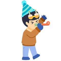 Cute boy happy celebrate in birtthday party