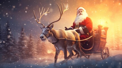 Santa Claus, Christmas, New Year Generative AI - obrazy, fototapety, plakaty