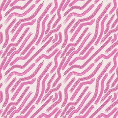 Seamless abstract geometric pattern. Simple background on beige, brown, pink. Illustration. Abstract lines, brush strokes. Designed for textile fabrics, wrapping paper, background, wallpaper, cover.