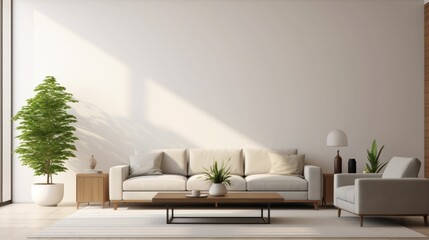 Fototapeta na wymiar Modern living room interior design with white walls and sofa