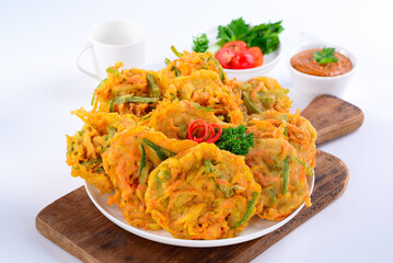 Bakwan Sayur is made from vegetables and wheat flour are commonly found in Indonesia