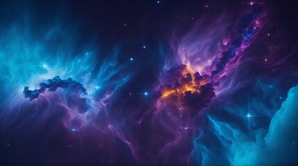 Obraz na płótnie Canvas Colorful space galaxy cloud nebula. Stary night cosmos. Universe science astronomy. Supernova background wallpaper - IA générative