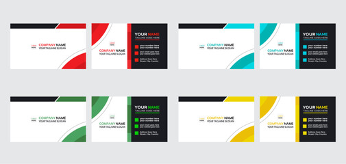 Modern and creative business card. Simple personal visiting card with company logo. Vector illustration. Stationery design.