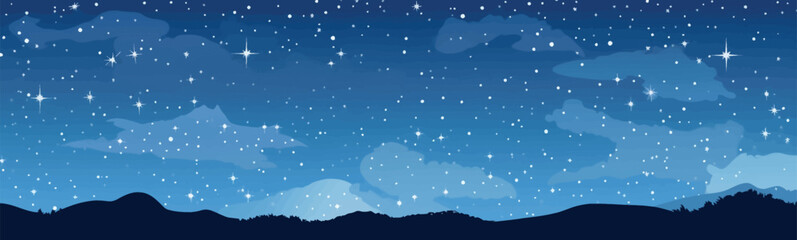 Starry Sky with Milky Way vector simple 3d smooth isolated illustration