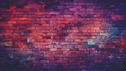 Grunge Artistry: Dramatic Magenta Brick Wall