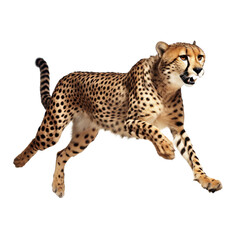 Cheetah running on transparent background