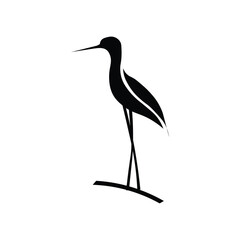 heron on a white background