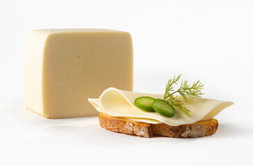 edam cheese with cheese toast - obrazy, fototapety, plakaty